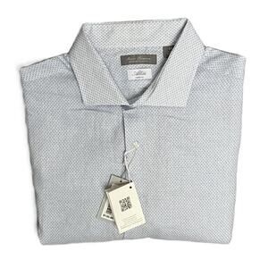 Daniel Cremieux Linen Shirt Men's XXL Signature Albini Fabrics Blue & White NEW